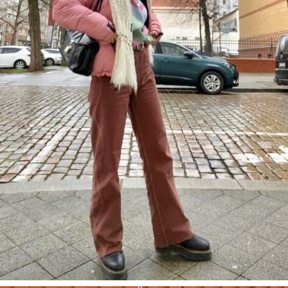 Zara Women’s Wide Leg Raw Hem Jean Sz 2 Wavy Side Seam Boho Western - Picture 11 of 13